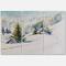Designart - Little House In The Winter Mountains - Traditional Canvas Wall Art Print